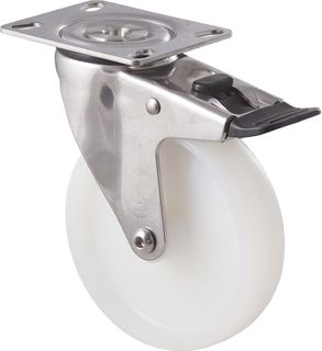 FALLSHAW M SERIES 125MM (5") STAINLESS STEEL SWIVEL CASTOR WITH BRAKE -  150KG