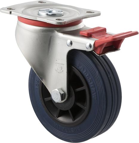 FALLSHAW J SERIES 125MM (5") SWIVEL CASTOR WITH BRAKE - 180KG