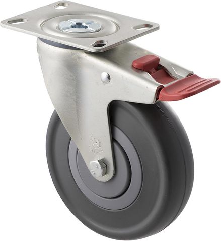 FALLSHAW M SERIES 125MM (5") SWIVEL CASTOR WITH BRAKE - 150KG