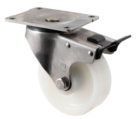 FALLSHAW O SERIES 125MM (5") STAINLESS STEEL SWIVEL CASTOR WITH BRAKE -  400KG