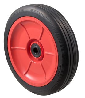 FALLSHAW 200MM (8") 1/2" BORE BALL BEARING UTILITY RUBBER WHEEL - 100KG