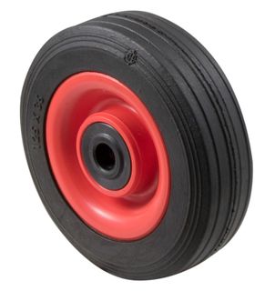 FALLSHAW 125MM (5") 1/2" BORE BALL BEARING UTILITY RUBBER WHEEL - 50KG