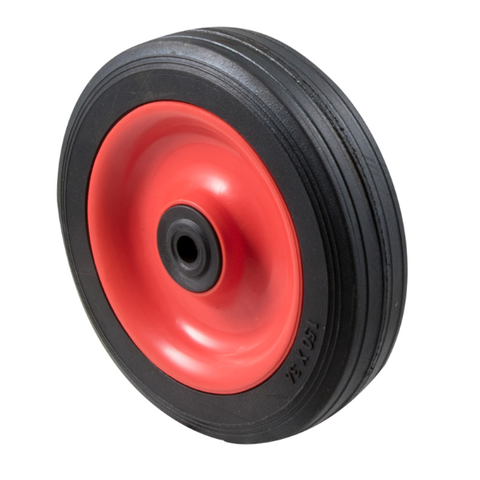 FALLSHAW 150MM (6") 1/2" BORE BALL BEARING UTILITY RUBBER WHEEL - 75KG