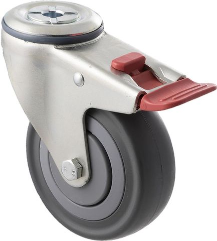 FALLSHAW M SERIES 100MM (4") SWIVEL CASTOR WITH BRAKE - 140KG