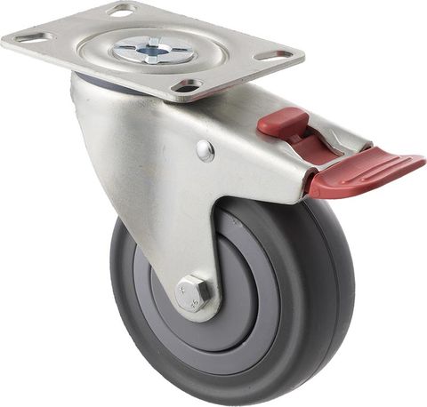 FALLSHAW M SERIES 100MM (4") SWIVEL CASTOR WITH BRAKE - 140KG