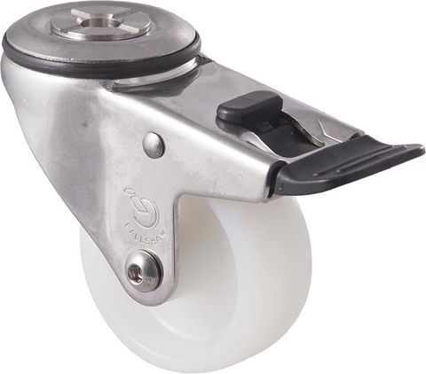 FALLSHAW M SERIES 75MM (3") STAINLESS STEEL SWIVEL CASTOR WITH BRAKE - 150KG