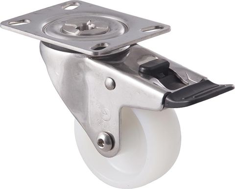 FALLSHAW M SERIES 75MM (3") STAINLESS STEEL SWIVEL CASTOR WITH BRAKE - 150KG