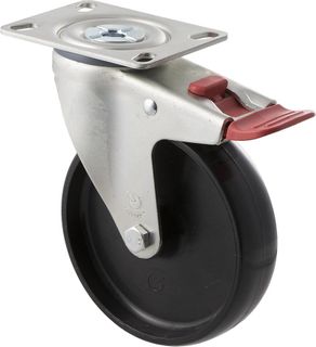 FALLSHAW M SERIES 125MM (5") SWIVEL CASTOR WITH BRAKE - 150KG