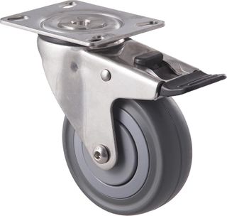 FALLSHAW M SERIES 100MM (4") STAINLESS STEEL SWIVEL CASTOR WITH BRAKE - 140KG