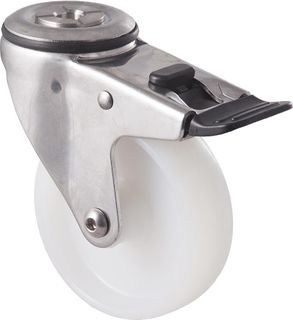 FALLSHAW M SERIES 100MM (4") STAINLESS STEEL SWIVEL CASTOR WITH BRAKE - 150KG