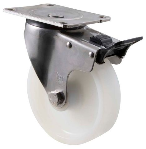 FALLSHAW O SERIES 150MM (6") STAINLESS STEEL SWIVEL CASTOR WITH BRAKE - 450KG