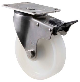 FALLSHAW O SERIES 150MM (6") STAINLESS STEEL SWIVEL CASTOR WITH BRAKE - 450KG