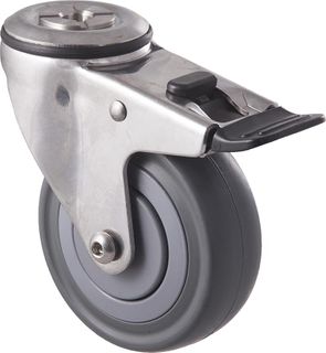 FALLSHAW M SERIES 100MM (4") STAINLESS STEEL SWIVEL CASTOR WITH BRAKE - 140KG