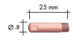 BINZEL .8MM (.030") M6 0.6MM (.025") CONTACT TIP