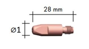 BINZEL 1.0MM (.040") M6 0.8MM (.030") CONTACT TIP