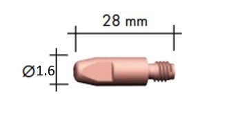 BINZEL 1.6MM (.062") M6 0.8MM (.030") CONTACT TIP