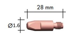 BINZEL 1.6MM (.062") M6 0.8MM (.030") CONTACT TIP