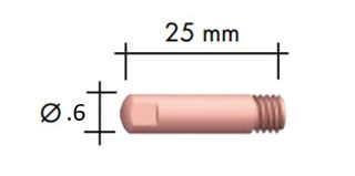 BINZEL .6MM (.025") M6 0.6MM (.025") CONTACT TIP