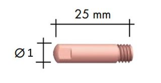 BINZEL 1.0MM (.040") M6 0.6MM (.025") CONTACT TIP