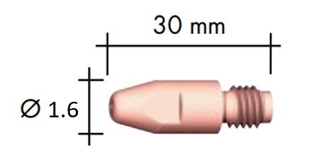 BINZEL 1.6MM (.062") M8 CUCRZR CONTACT TIP