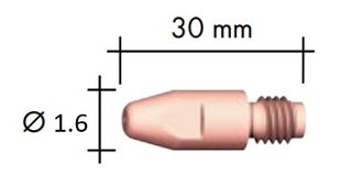 BINZEL 1.6MM (.062") M8 CUCRZR CONTACT TIP