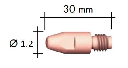 BINZEL 1.2MM (.045") ALUMINIUM M8 10MM (3/8") CONTACT TIP