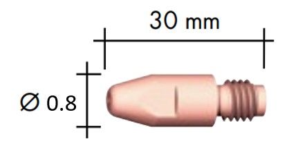 BINZEL 0.8MM (.030") M8 10MM (3/8") CONTACT TIP