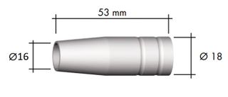 BINZEL 16MM (5/8") CYLINDRICAL MIG NOZZLE