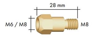 CONTACT TIP HOLDER M6 SHORT