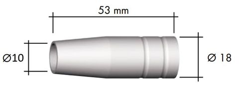 BINZEL 10MM (3/8") TAPERED MIG NOZZLE