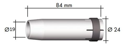 BINZEL 19MM (3/4") GAS CYLINDRICAL MIG NOZZLE