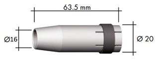 BINZEL 16MM (5/8") GAS CYLINDRICAL MIG NOZZLE