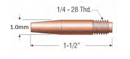 PROFAX (TWECO STYLE) 1.0MM (.040") TAPERED CONTACT TIP