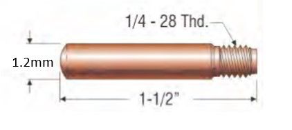 PROFAX (TWECO STYLE) 1.22MM (3/64") HEAVY DUTY CONTACT TIP - FOR ALUMINIUM