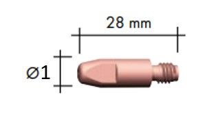 BINZEL 1.0MM (.040") ALUMINIUM M6 8MM (.030") CONTACT TIP