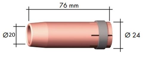 BINZEL 20MM GAS CYLINDRICAL MIG NOZZLE