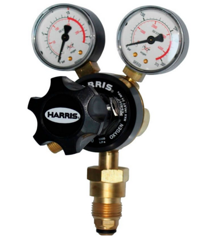 HARRIS MODEL 730 VERTICAL INLET PRESSURE REGULATOR - 0 - 1000KPA - OXYGEN