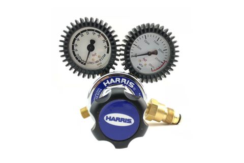 HARRIS MODEL 825 FLOW CONTROL ANTI-SUGRE SIDE INLET REGULATOR - 0 - 30LPM - ARGON/CO2