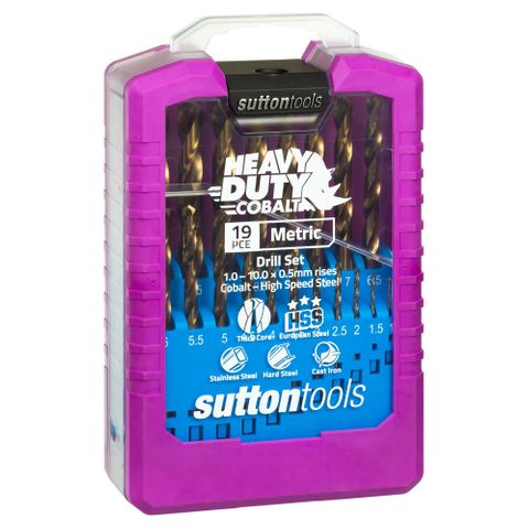 SUTTON TOOLS JOBBER HD COBALT HSS METRIC (1.0 - 10.0 X 0.5MM) -  29 PCE