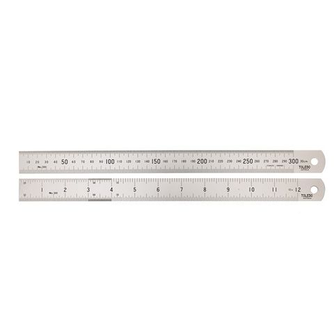 TOLEDO DOUBLE SIDED METRIC & IMPERIAL STAINLESS STEEL RULE - 150MM (6")