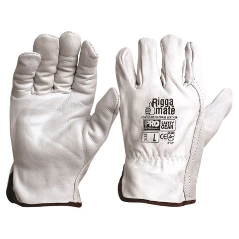 RIGGERS GLOVE NATURAL COWHIDE - LARGE