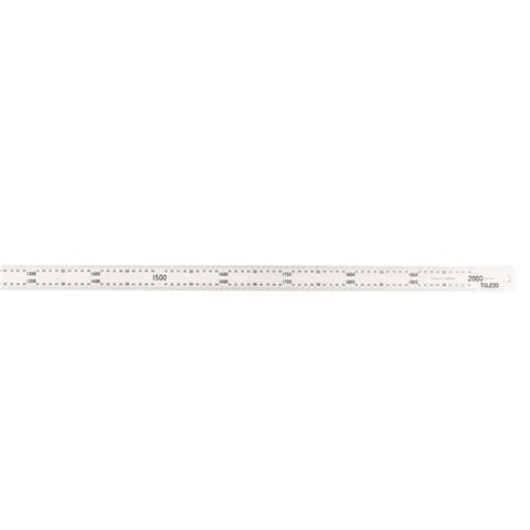 TOLEDO SINGLE SIDED METRIC & IMPERIALSTAINLESS STEEL RULE - 2000MM (78")