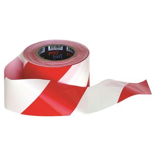 BARRICADE RED/WHITE TAPE - 100M X 75MM