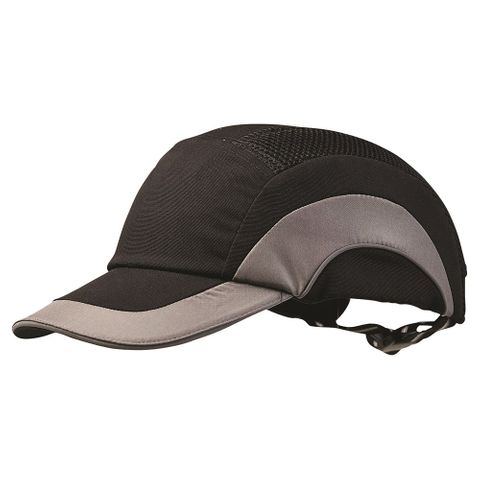 BUMP CAP - STD PEAK BLACK & GREY