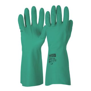 NITRILE GLOVES LINED - GREEN