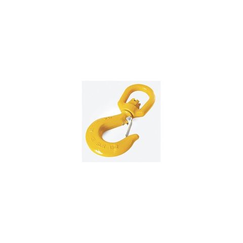 6MM GRADE 80 EYE SWIVEL SLING HOOK W/ SAFETY LATCH - 1.1T