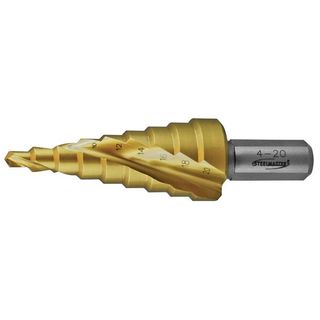 HOLEMAKER STEP DRILL, SPIRAL FLUTE, 5 STEPS, 8MM STEP LENGTH, 4 - 12MM