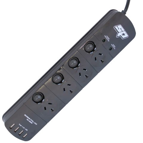 SP TOOLS POWER BOARD-  4 OUTLET - 4 USB