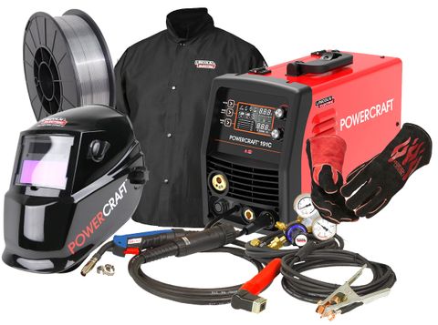 LINCOLN ELECTRIC POWERCRAFT 191C MIG/STICK/TIG WELDER BUNDLE