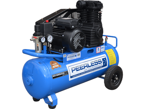 PEERLESS P17 PORTABLE ELECTRIC BELT DRIVEN COMPRESSOR - 320LPM, 15AMP